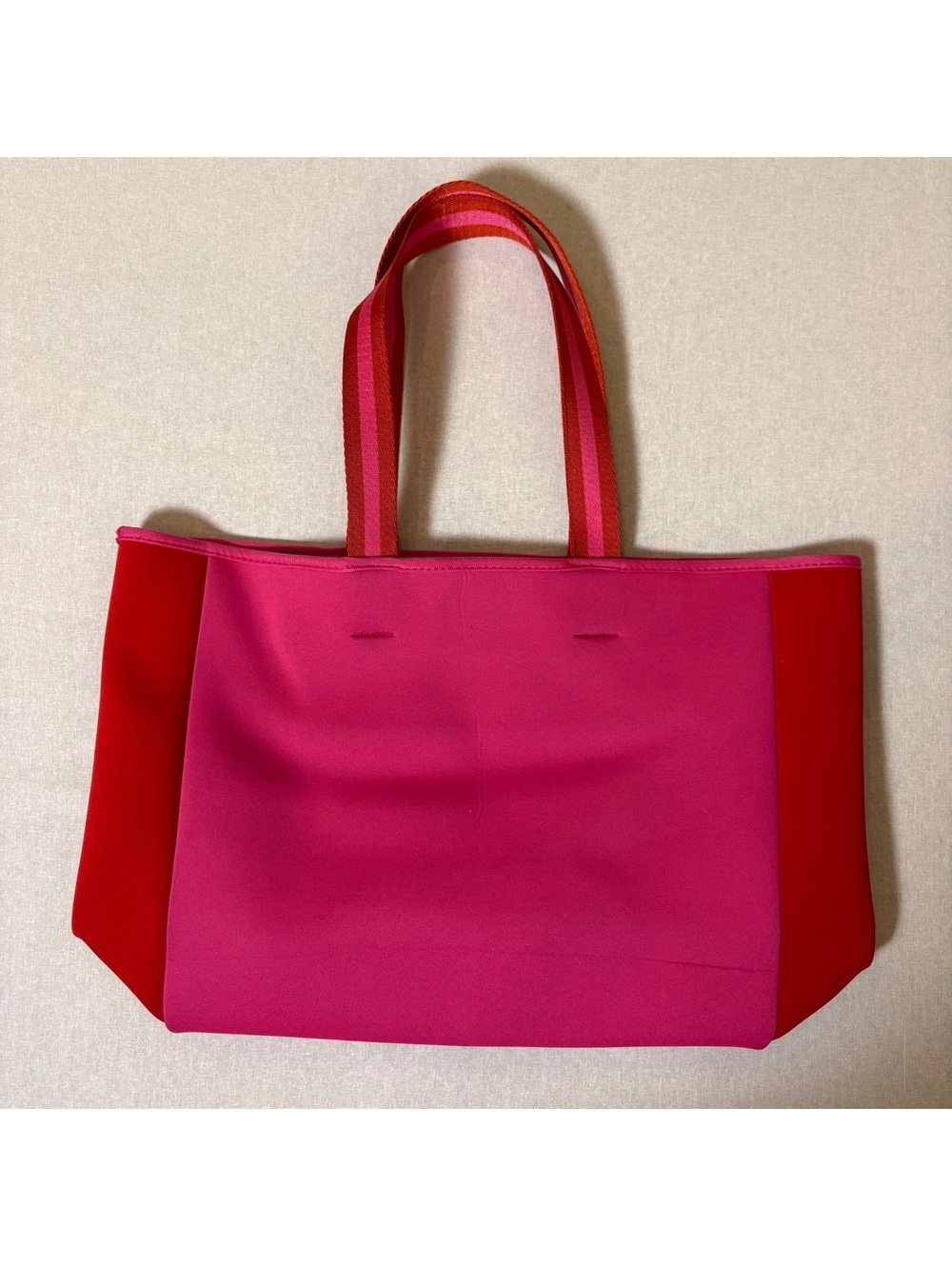 SUMMERSALT neoprene Pink and Red Beach Tote Bag